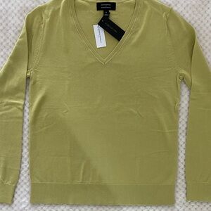 Banana Republic Forever V-Neck Sweater - Lime yellow